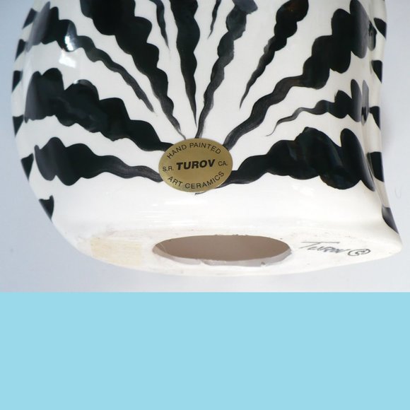 Whimsical Anatoly Turov Ceramic Art Zebra Cat Signed by Artist - Picture 5 of 8